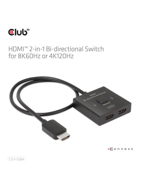 Club3D Csv-1384 Przełącznik Kvm Czarny