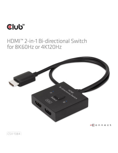 Club3D Csv-1384 Przełącznik Kvm Czarny