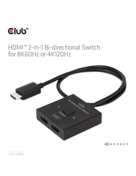 Club3D Csv-1384 Przełącznik Kvm Czarny