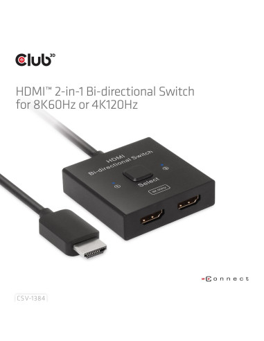 Club3D Csv-1384 Przełącznik Kvm Czarny