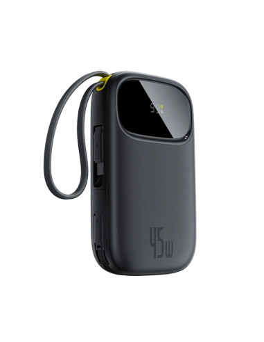 Powerbank Baseus Enerfill Fc31 Qpow3 20000Mah 45W Z Wyświetlaczem Cyfrowym Z 2 Wbudowanymi Kablami Usb-C - Czarny