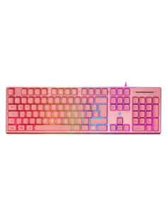 Deltaco Gaming Gam-021-Rgb-P-De Klawiatura Usb Qwertz Niemiecki Różowy