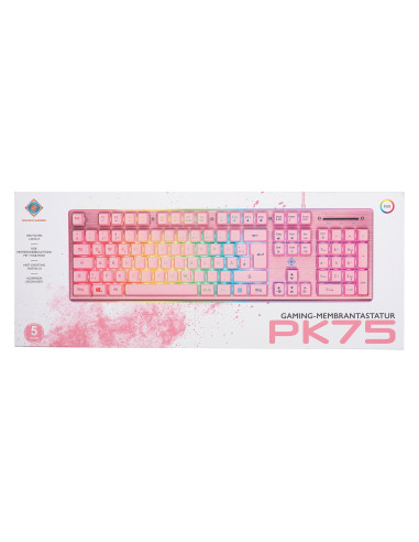 Deltaco Gaming Gam-021-Rgb-P-De Klawiatura Usb Qwertz Niemiecki Różowy