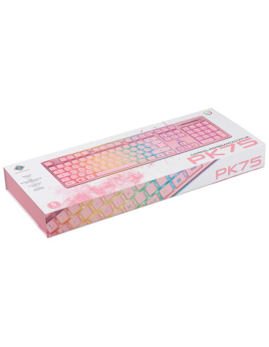 Deltaco Gaming Gam-021-Rgb-P-De Klawiatura Usb Qwertz Niemiecki Różowy