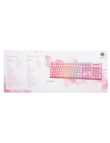 Deltaco Gaming Gam-021-Rgb-P-De Klawiatura Usb Qwertz Niemiecki Różowy
