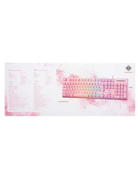 Deltaco Gaming Gam-021-Rgb-P-De Klawiatura Usb Qwertz Niemiecki Różowy