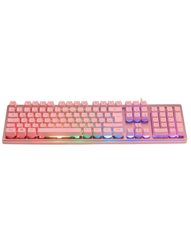 Deltaco Gaming Gam-021-Rgb-P-De Klawiatura Usb Qwertz Niemiecki Różowy