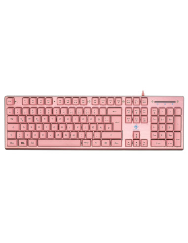 Deltaco Gaming Gam-021-Rgb-P-De Klawiatura Usb Qwertz Niemiecki Różowy