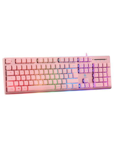 Deltaco Gaming Gam-021-Rgb-P-De Klawiatura Usb Qwertz Niemiecki Różowy
