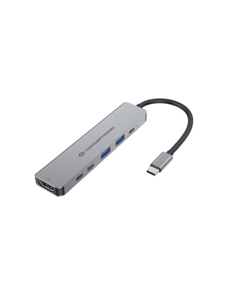 Conceptronic Donn33G Stacja Dokująca Przewodowa Usb 3.2 Gen 1 (3.1 Gen 1) Type-C Srebrny