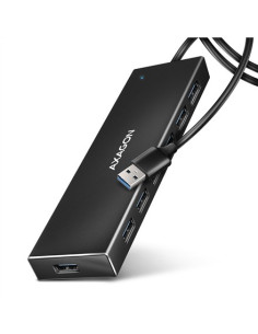 Axagon Hue-F7A 7X Usb 3.2 Gen 1 Alu Flat Hub Micro Power In 1M Usb-A Usb 3.2 Gen 1 (3.1 Gen 1) Type-A 5000 Mbit/S Czarny 2