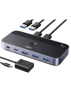 Ugreen Przełącznik Switch Usb 3.0  Cm662, 2X4 Out (Czarny)