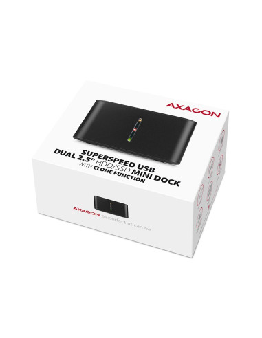 Axagon Adsa-D25 Stacja Dokująca Do Dysków Twardych Usb 3.2 Gen 1 (3.1 Gen 1) Type Micro-B Czarny
