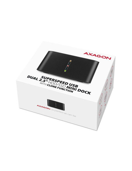 Axagon Adsa-D25 Stacja Dokująca Do Dysków Twardych Usb 3.2 Gen 1 (3.1 Gen 1) Type Micro-B Czarny
