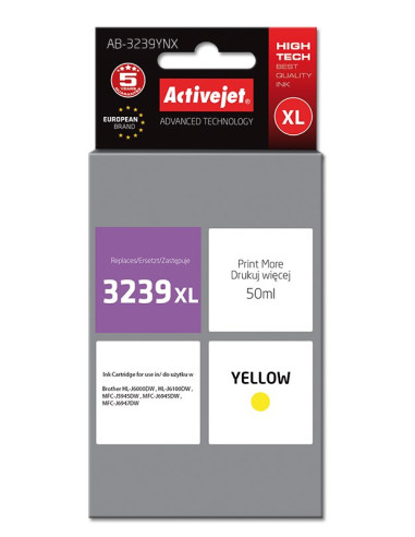 Activejet Ab-3239Ynx Tusz (Zamiennik Brother Lc3239Xly  Supreme  50 Ml  Żółty)