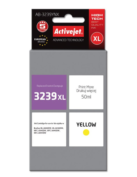 Activejet Ab-3239Ynx Tusz (Zamiennik Brother Lc3239Xly  Supreme  50 Ml  Żółty)