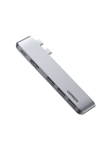 Ugreen  Wielofunkcyjny Hub 2X Usb Typ C Na Usb Typ C Pd (Thunderbolt 3, 100W, 4K@60 Hz, 10 Gbps) / Hdmi 4K@30 Hz / 3X Usb 3.0 Do