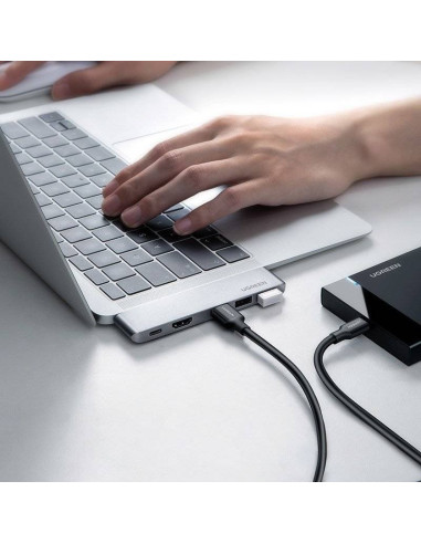 Ugreen  Wielofunkcyjny Hub 2X Usb Typ C Na Usb Typ C Pd (Thunderbolt 3, 100W, 4K@60 Hz, 10 Gbps) / Hdmi 4K@30 Hz / 3X Usb 3.0 Do