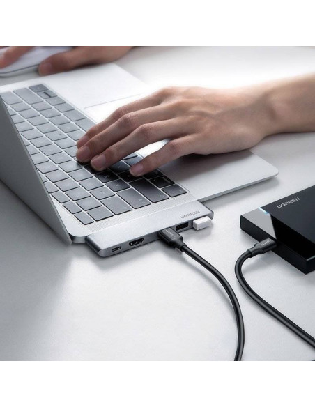 Ugreen  Wielofunkcyjny Hub 2X Usb Typ C Na Usb Typ C Pd (Thunderbolt 3, 100W, 4K@60 Hz, 10 Gbps) / Hdmi 4K@30 Hz / 3X Usb 3.0 Do