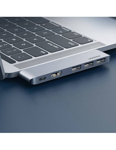 Ugreen  Wielofunkcyjny Hub 2X Usb Typ C Na Usb Typ C Pd (Thunderbolt 3, 100W, 4K@60 Hz, 10 Gbps) / Hdmi 4K@30 Hz / 3X Usb 3.0 Do