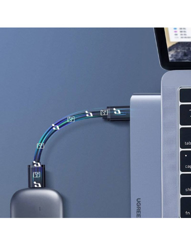 Ugreen  Wielofunkcyjny Hub 2X Usb Typ C Na Usb Typ C Pd (Thunderbolt 3, 100W, 4K@60 Hz, 10 Gbps) / Hdmi 4K@30 Hz / 3X Usb 3.0 Do