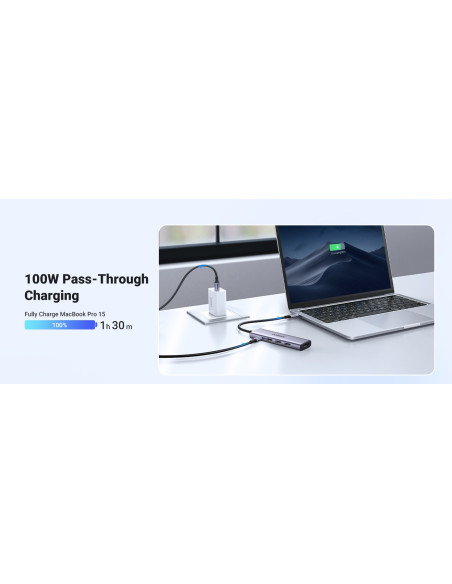 Ugreen Adapter Hub  Cm511 Usb-C Do Hdmi, 3X Usb-A 3.0, Sd/Tf