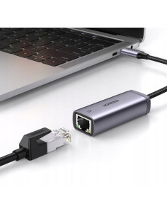 Ugreen  Zewnętrzna Karta Sieciowa Usb Typ C - Rj45 1Gbps (1000Mbps) Szary 2