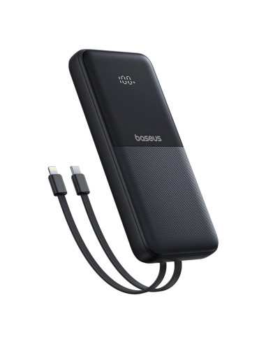 Powerbank Baseus Lipow 10000Mah 22.5W Z Podwójnym Wbudowanym Kablem Z Wyświetlaczem (Z Dodatkowym Czarnym Kablem Baseus Simple U