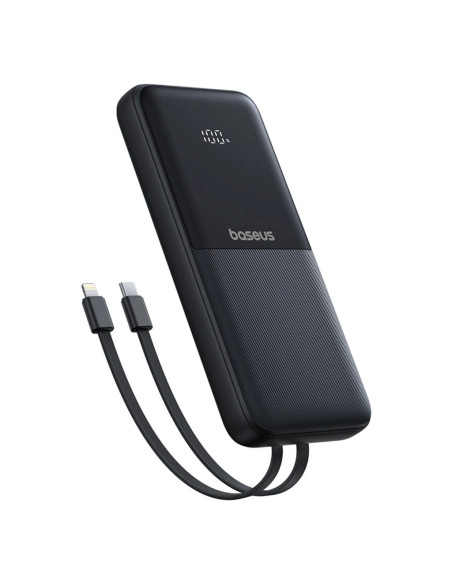 Powerbank Baseus Lipow 10000Mah 22.5W Z Podwójnym Wbudowanym Kablem Z Wyświetlaczem (Z Dodatkowym Czarnym Kablem Baseus Simple U
