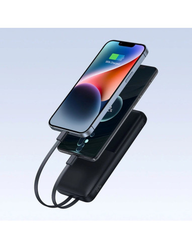 Powerbank Baseus Lipow 10000Mah 22.5W Z Podwójnym Wbudowanym Kablem Z Wyświetlaczem (Z Dodatkowym Czarnym Kablem Baseus Simple U