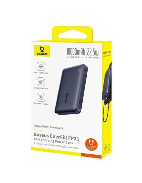 Powerbank Baseus Enerfill Fp21 10000Mah 22.5W Usb-A - Usb-C - Czarny