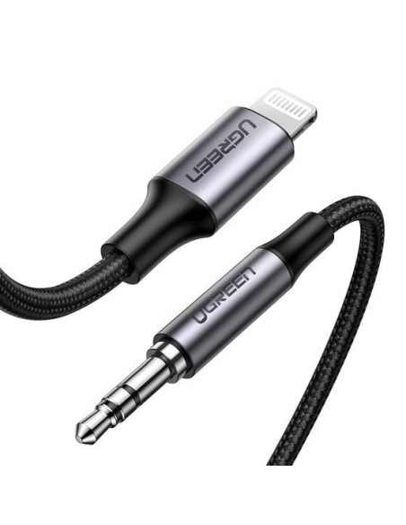 Ugreen  Kabel Przewód Audio Aux Mfi Lightning - 3,5 Mm Mini Jack 1 M Szary