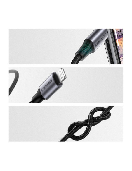 Ugreen  Kabel Przewód Audio Aux Mfi Lightning - 3,5 Mm Mini Jack 1 M Szary