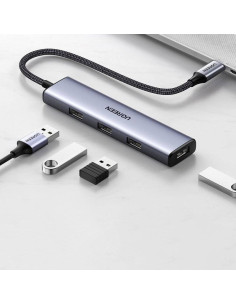 Ugreen  Rozdzielacz Hub Usb Typ C - 4X Usb 3.2 Gen 1 Srebrny 2