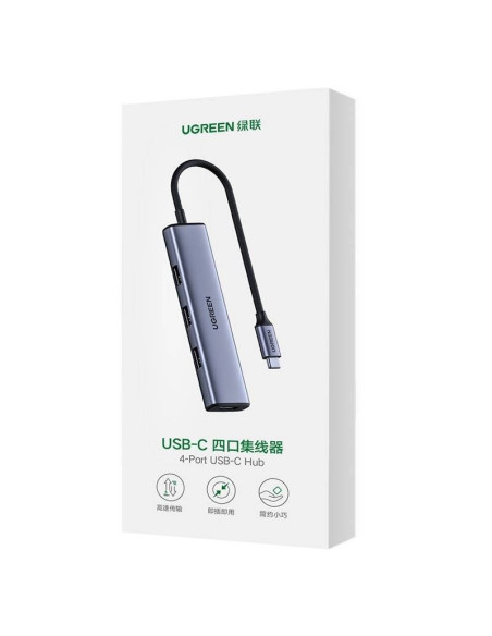 Ugreen  Rozdzielacz Hub Usb Typ C - 4X Usb 3.2 Gen 1 Srebrny