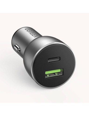 Ugreen  Ładowarka Samochodowa Usb / Usb Typ C Quick Charge 3.0 Power Delivery 36 W 3 A Szary