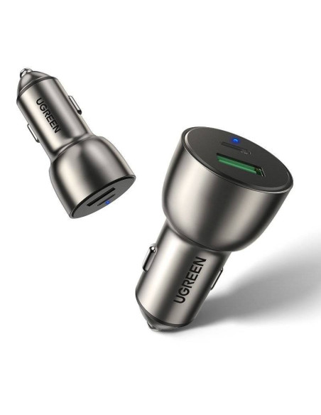 Ugreen  Ładowarka Samochodowa Usb / Usb Typ C Quick Charge 3.0 Power Delivery 36 W 3 A Szary