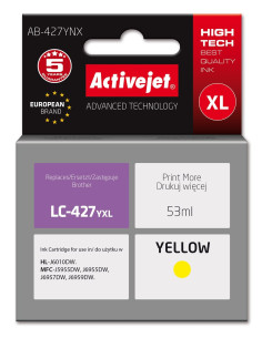Activejet Ab-427Ynx Tusz (Zamiennik Brother Lc-427Yxl  Supreme  53 Ml  Żółty)