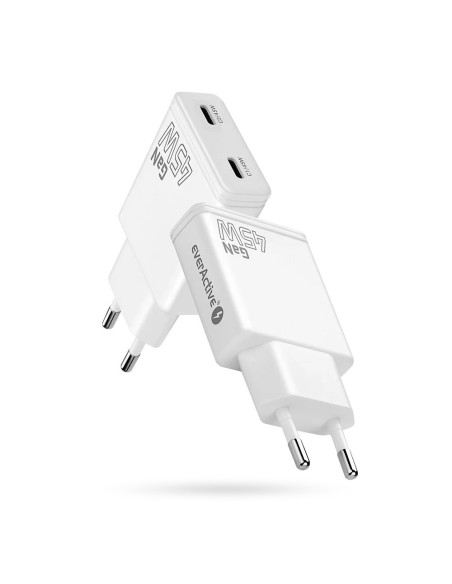Everactive Ładowarka Sieciowa Gan Super Slim 2X Usb-C Pd 45W Biała Sc-465Q
