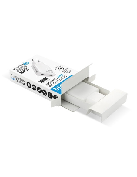 Everactive Ładowarka Sieciowa Gan Super Slim 2X Usb-C Pd 45W Biała Sc-465Q