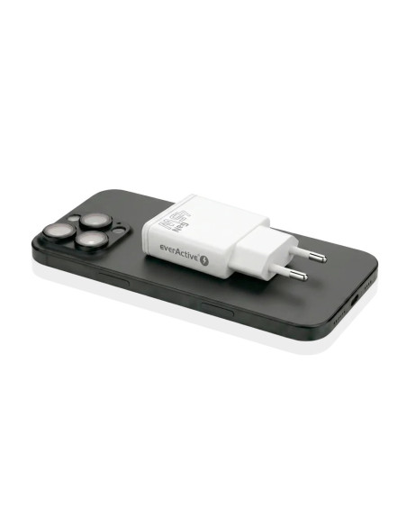 Everactive Ładowarka Sieciowa Gan Super Slim 2X Usb-C Pd 45W Biała Sc-465Q