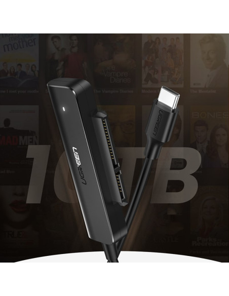 Ugreen Adapter  Usb-C 3.0 Do Dysku Sata 2.5 50Cm Srebrny Av144