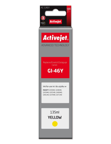 Activejet Ac-G46Y Buteleczka Z Tuszem Z Atramentem (Zamiennik Canon Gi-46Y  Supreme  135 Ml  Żółty)