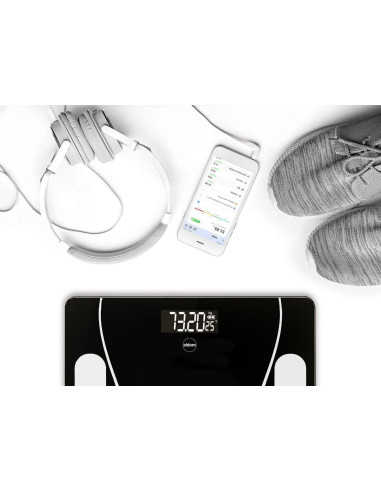 Eldom Inteligentna Waga Osobowa Two610 Iliie Do 180 Kg, Wskaźnik Bmi ,Bmr,Lbm Aplikacja Kompatybilna Z Systemami Android Oraz