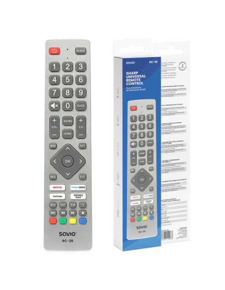 Savio Pilot Uniwersalny/Zamiennik Do Tv Sharp - Smart Tv Rc-29