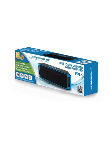 Głośniki Bluetooth Esperanza Folk Ep126Kb (Kolor Czarno-Niebieski)