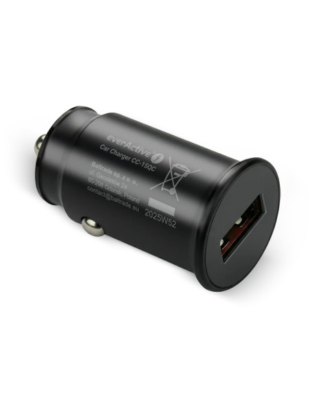 Everactive Ładowarka Samochodowa 1 X Usb Czarna + Kabel Cc-15Qc