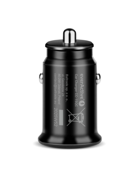 Everactive Ładowarka Samochodowa 1 X Usb Czarna + Kabel Cc-15Qc