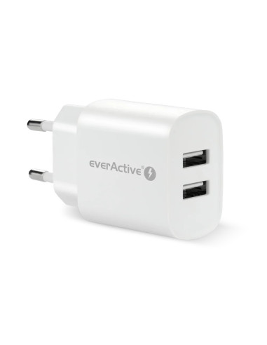 Everactive Ładowarka Sieciowa 2Xusb 2,4A Biała Sc-220