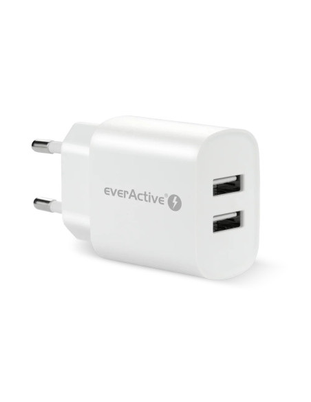 Everactive Ładowarka Sieciowa 2Xusb 2,4A Biała Sc-220